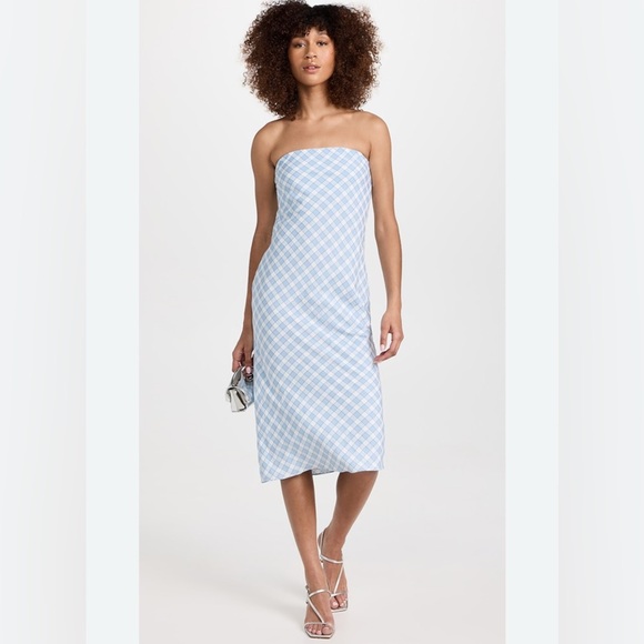 NWT Amanda Uprichard Shiran Dress in Meadow‎ Plaid Sz Medium $211 - Picture 1 of 8